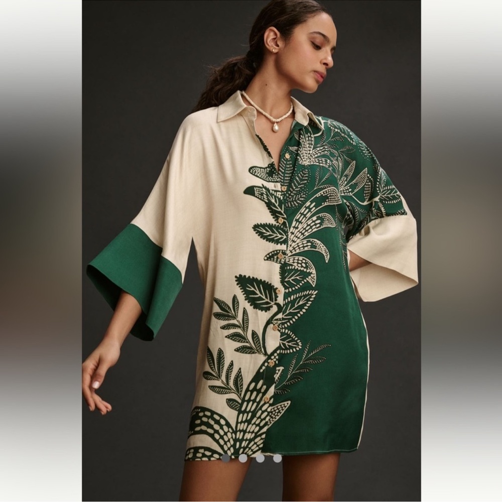 Farm Rio x Anthropologie Collared Mini Dress